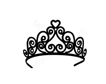 Tiara Crown Instant SVG Digital Download One Color File Cuttable **