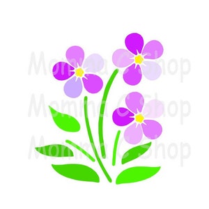 Violetas Flor SVG Lavanda Margarida Buquê Florista Aniversário Aniversário Roxo Romance jardim presente JPG Instantâneo Digital Download Arquivo
