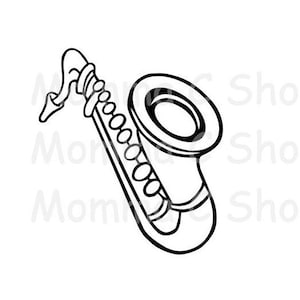 Sofortiger digitaler Download Saxophon SVG Musikinstrument Band Musik Horn Choir Orchester Choral Jazz Holzbläser Konzert Symphonie PNG JPEG Sofortiger digitaler Download