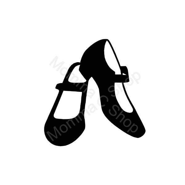Dance Shoes SVG Tap Dancing Recital Ballroom Concert Ballerina Girl JPEG Instant Digital Download File