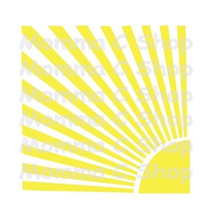 Sol SVG Rayos Sol Verano Buenos días Naturaleza Estrella Amanecer Atardecer Vacaciones Isla Horizonte JPEG Descarga digital instantánea Archivo recortable