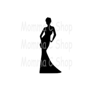Suknia wieczorowa SVG Ślub Koktajl Panna młoda Druhna Moda Elegancki Taniec Formalny Matka Natychmiastowe pobieranie cyfrowe Plik do cięcia Jpeg
