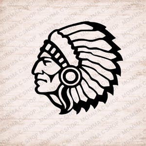 Native American Chief Headdress SVG Silhouette | Instant Digital Download