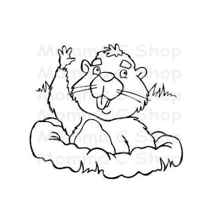 Marmota SVG Día Invierno Primavera Sombra Punxsutawney Phil Wood Chuck Pronóstico del tiempo Pensilvania JPEG Archivo de descarga digital instantánea