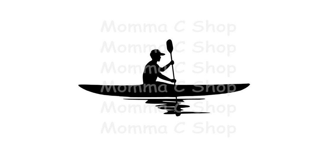 Canoe Man Kayak SVG and JPEG Female Canoe One Color Instant Etsy