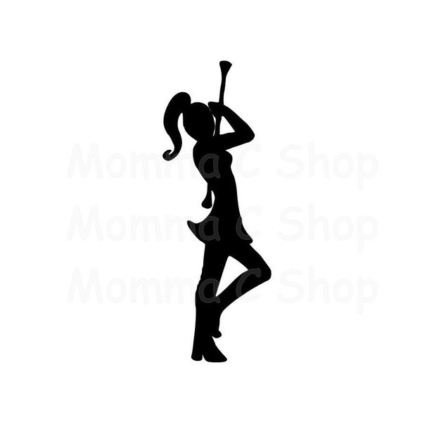 Majorette SVG baton twirl cheerleader band football dance competition mascot JPEG Instant Digital Download File