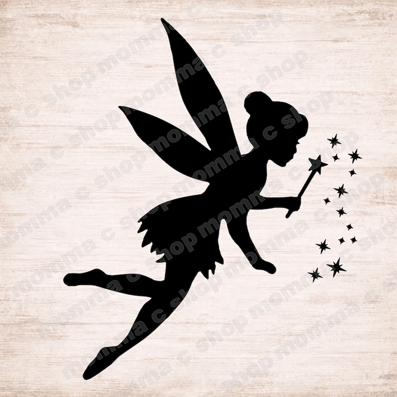 Fairy Silhouette SVG, Tinkerbell Clipart, Dust Cut File for Cricut, Silhouette (Digital Download) image 1