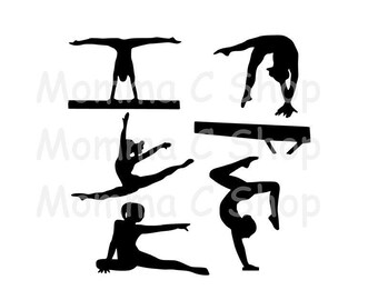 Gymnastics SVG Bundle: Olympic Sport Silhouettes (Digital Download)