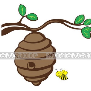 Bijenkorf SVG hommel honingbij insect honing wesp horzel tuin bloem boom cadeau direct digitaal downloadbestand jpg