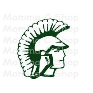 Trojan Soldier SVG and JPEG  Instant Digital Download Black Green File Cuttable, war, fighting , knight, military, mascot, sports