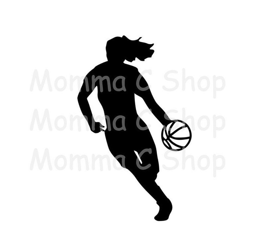 girl basketball player outline