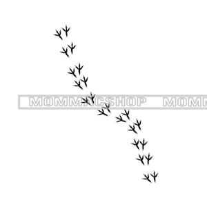 Pieds d'oiseau SVG poulet dinde pistes suivi chasse animal animal de compagnie ferme ranch arrière-cour école Jpeg fichier en téléchargement numérique instantané découpable