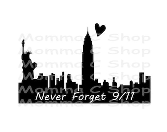 Glöm aldrig 9/11 SVG, Twin Towers Memorial Design (digital nedladdning)