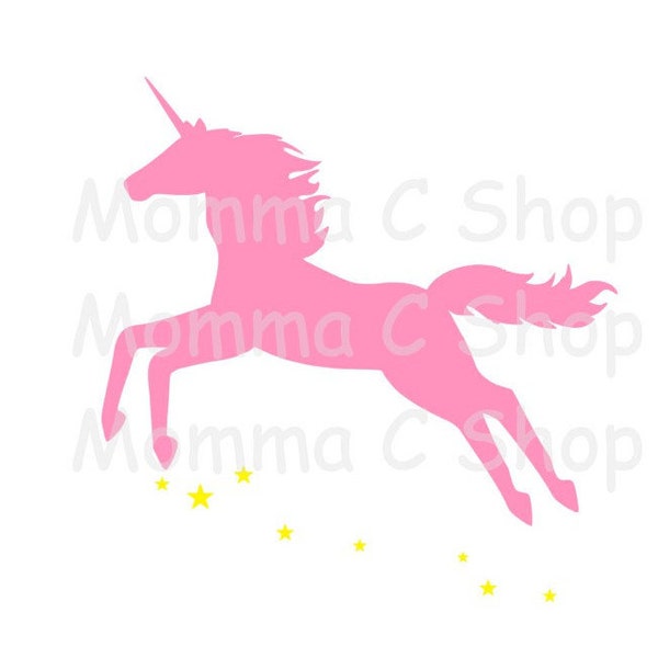 Unicorn SVG and JPEG Pink Purple Black Color Instant SVG Digital Download File Cuttable mythological creature, myth, horn, horse, animal