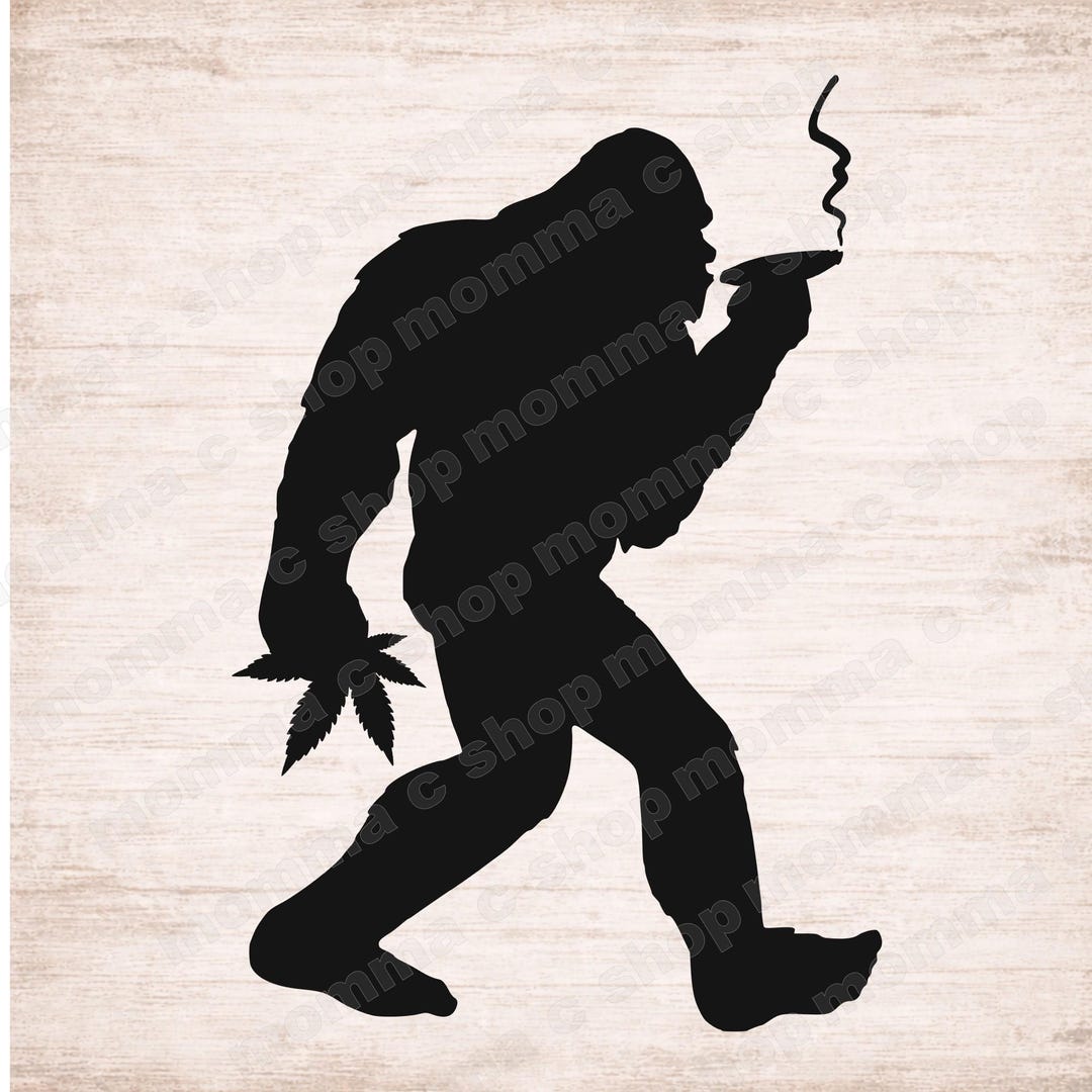 bigfoot smoking a cigarette Sasquatch Smoking Weed SVG: Bigfoot Hiking, Camping (digital Download)