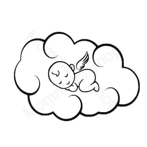 Download Sleeping Baby Svg And Jpeg Instant Digital Download One Color Etsy
