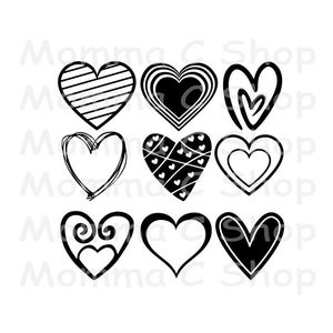 Herz Bundle SVG Liebe Braut Ehe Valentinstag Hochzeit Gunst Geschenkanhänger Verlobung Shower Party Liebenswerter Sofortiger digitaler Download JPG PNG