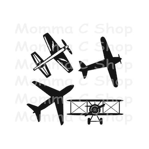 Pacchetto aereo SVG Pilota militare Patriottico Biplano Volo Viaggio Bon Voyage Jet Aeroporto Compagnia aerea Baby Shower Download digitale istantaneo File