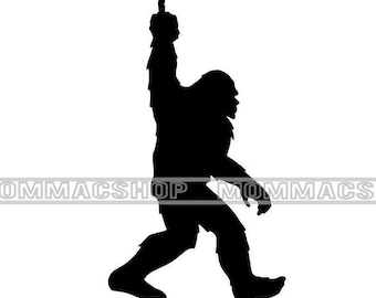 Sasquatch Bigfoot Middle Finger SVG, JPG File (Digital Download)