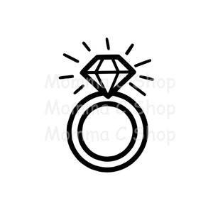Diamant Ring SVG Verlobung Ehe Schmuck Hochzeit Vorschlag Geschenk Liebe Bling Braut Valentinstag PNG JPG Sofortiger Digital Download