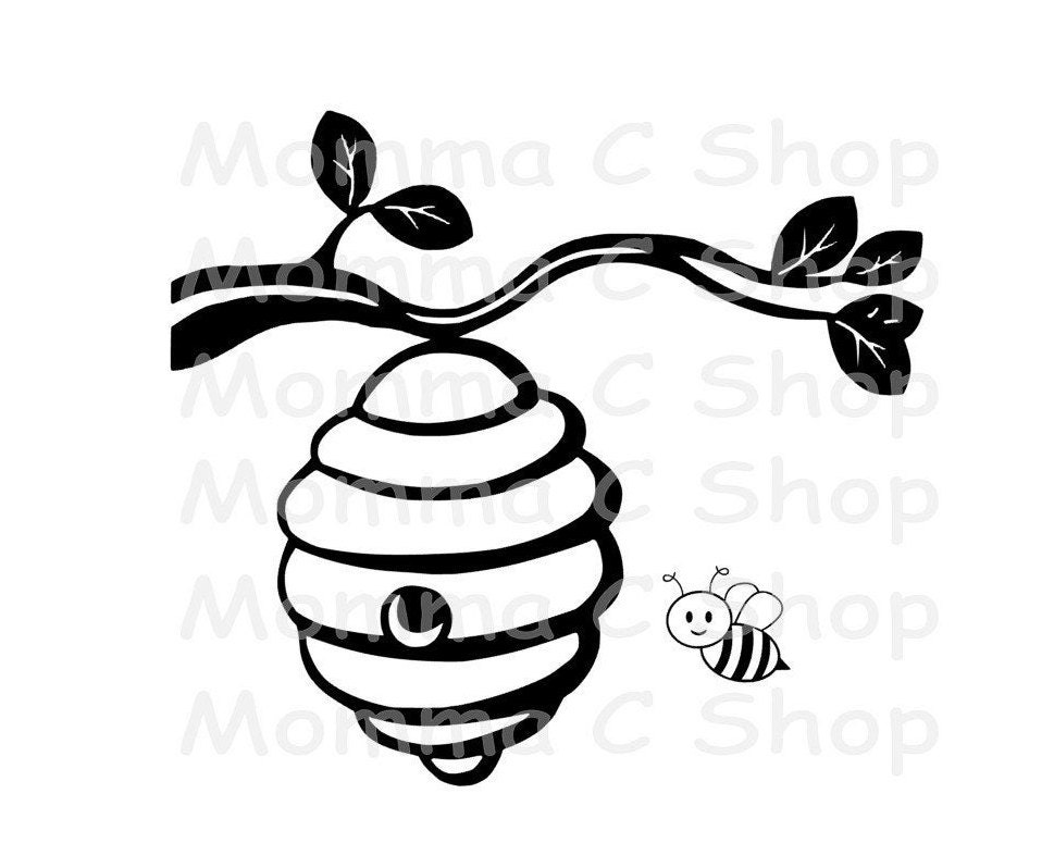 Bee Hive SVG y JPG Instant Digital Download File Cuttable | Etsy