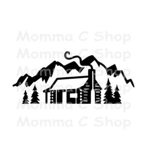 Mountain Cabin SVG Camping Tent Hiking Forest Campfire National Park Family Vacation RV Outdoor JPEG Instant Digital Download File Cuttable
