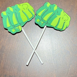 12pc set Hulk Cupcake Toppers