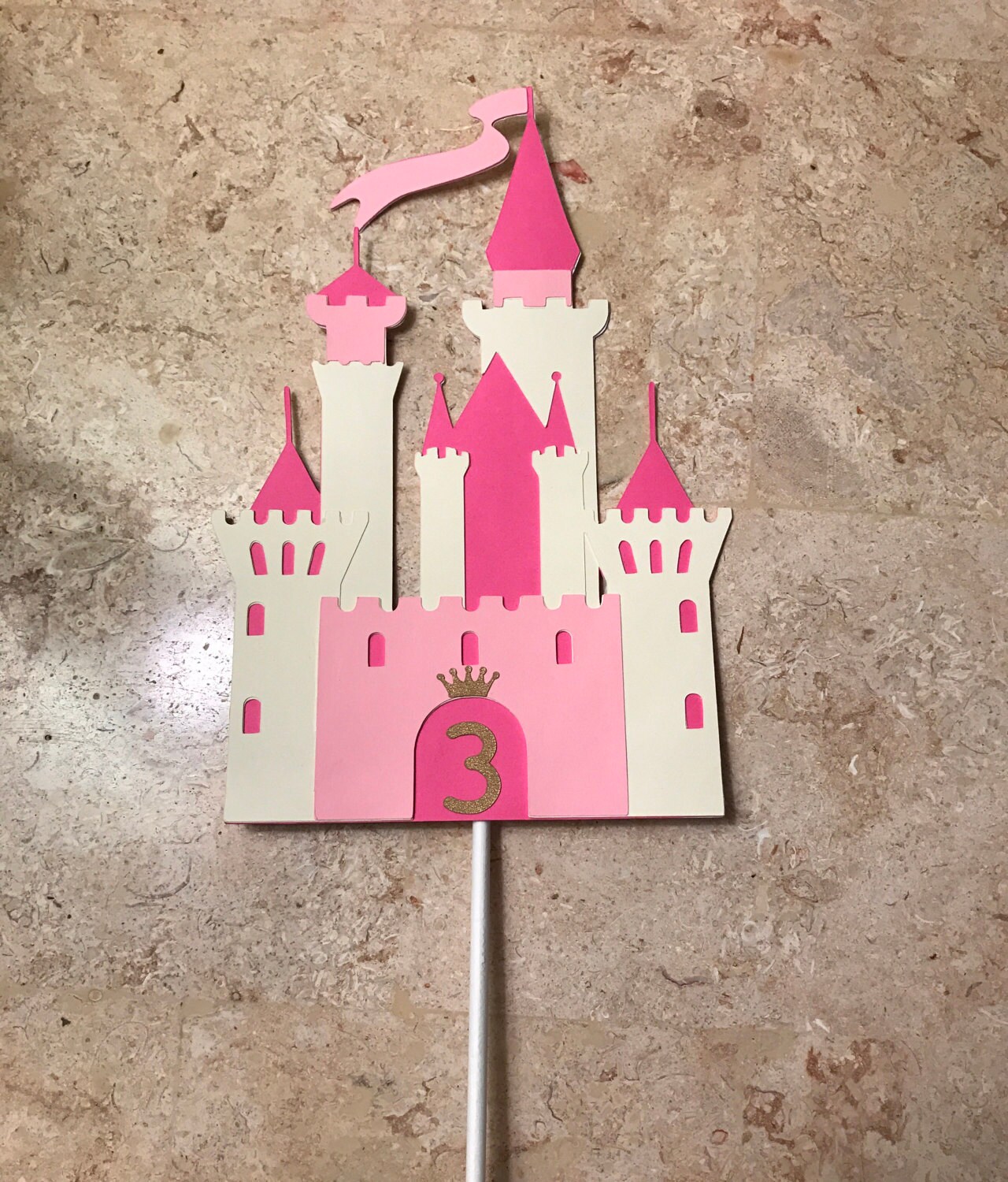 Castle Cake Topper perfect for your Princess themed birthday Etsy
