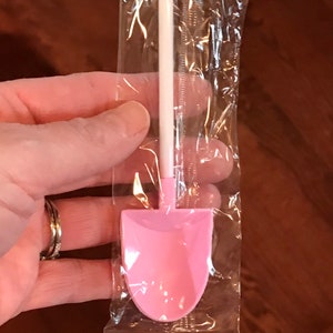 Mini Shovel Party Favor, in Black or Pink Cupcake toppers