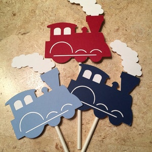 Train with Smoke Cupcake Toppers