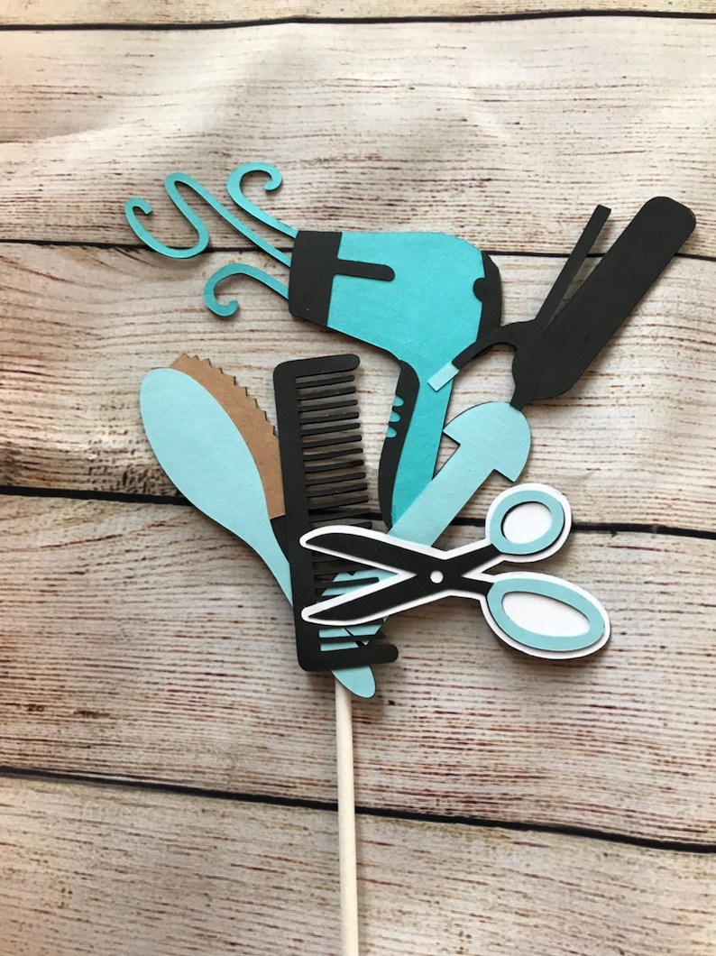 Hair Stylist Cake Topper Cosmetologist Centerpieces Etsy