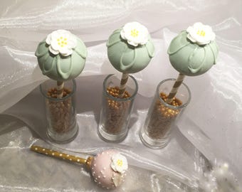 MINT AND PINK Cake Pops,  All Colors Available, Beautiful, Elegant Cake Pops, Bridal Shower, Wedding, Quinceanera