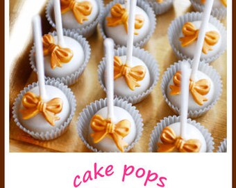 50th ANNIVERSARY Cake Pops, Wedding Cake Pops, Quinceanera Cake Pops, Bridal Shower Favors