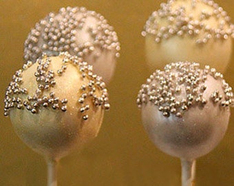 METALLIC GOLD Cake Pops,  Wedding Cake Pops, 50th Birthday Cake Pops, 50th Anniversary Cake Pops