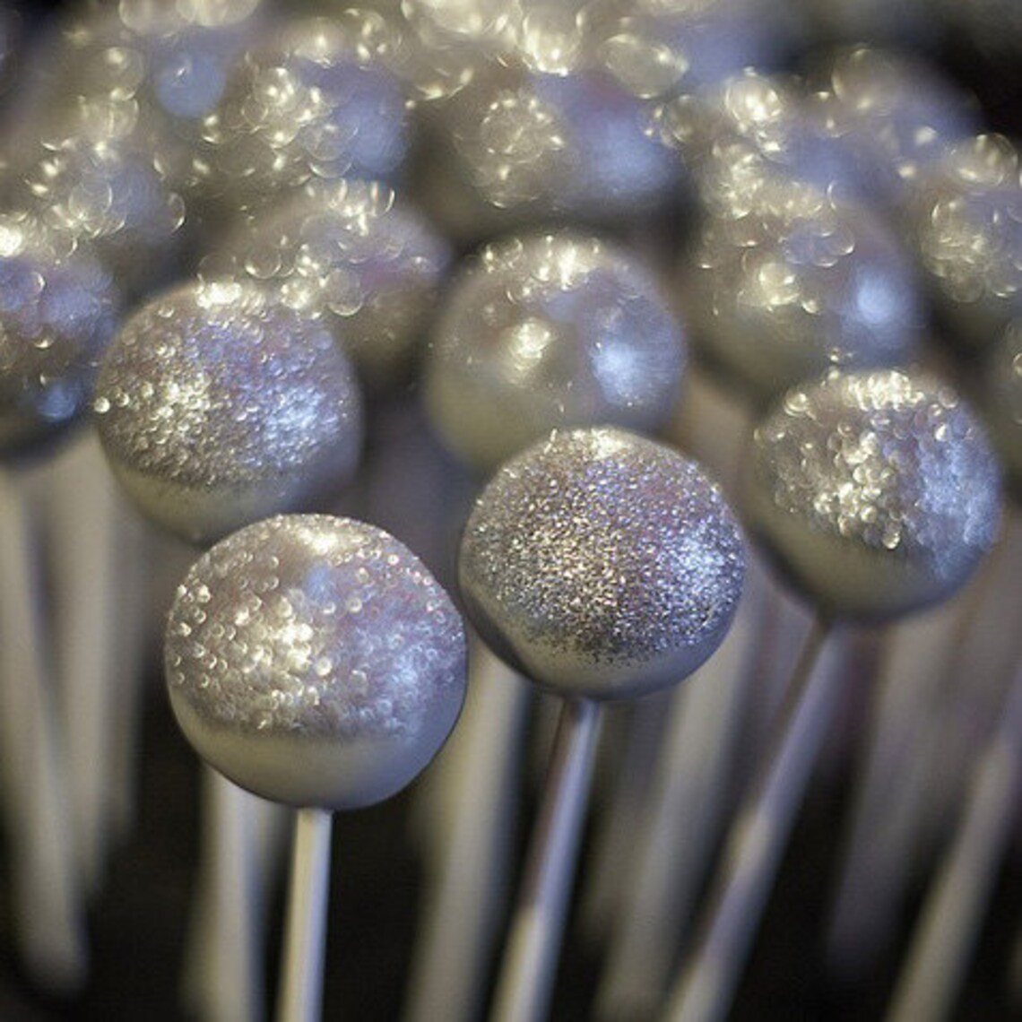 SILVER CAKE POPS Metallic Cake Pops Party Favors Wedding Etsy