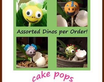 DINOSAUR Cake Pops, Edible Party Favors, Birthday Favors