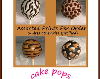 ANIMAL PRINT Cake Pops, Jungle Themed Party, Wild Animals Cake Pops