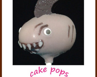 SHARK CAKE POPS, Edible Party Favors, Birthday Party Cake Pops, Ocean Themed Cake Pops