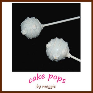 WHITE ON WHITE Cake Pops, Bridal Cake Pops, Baptism Cake Pops, Christening Cake Pops, First Communion Cake Pops image 2