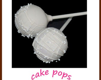 WHITE ON WHITE Cake Pops, Bridal Cake Pops, Baptism Cake Pops, Christening Cake Pops, First Communion Cake Pops