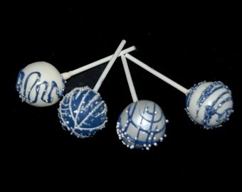 SILVER AND BLUE Cake Pops, All Colors Available