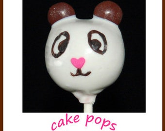 PANDA BEAR Cake Pops, Children Parties Cake Pops, Baby Shower Cake Pops, Party Favors Cake Pops