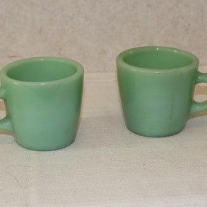 Vintage Fire King Jadeite Heavy Coffee Cups - Set of 2