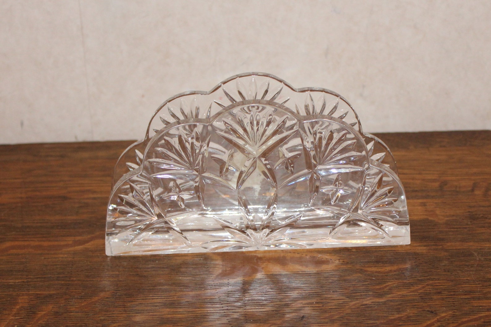 Lead Crystal Glass Napkin Holder Poland Etsy