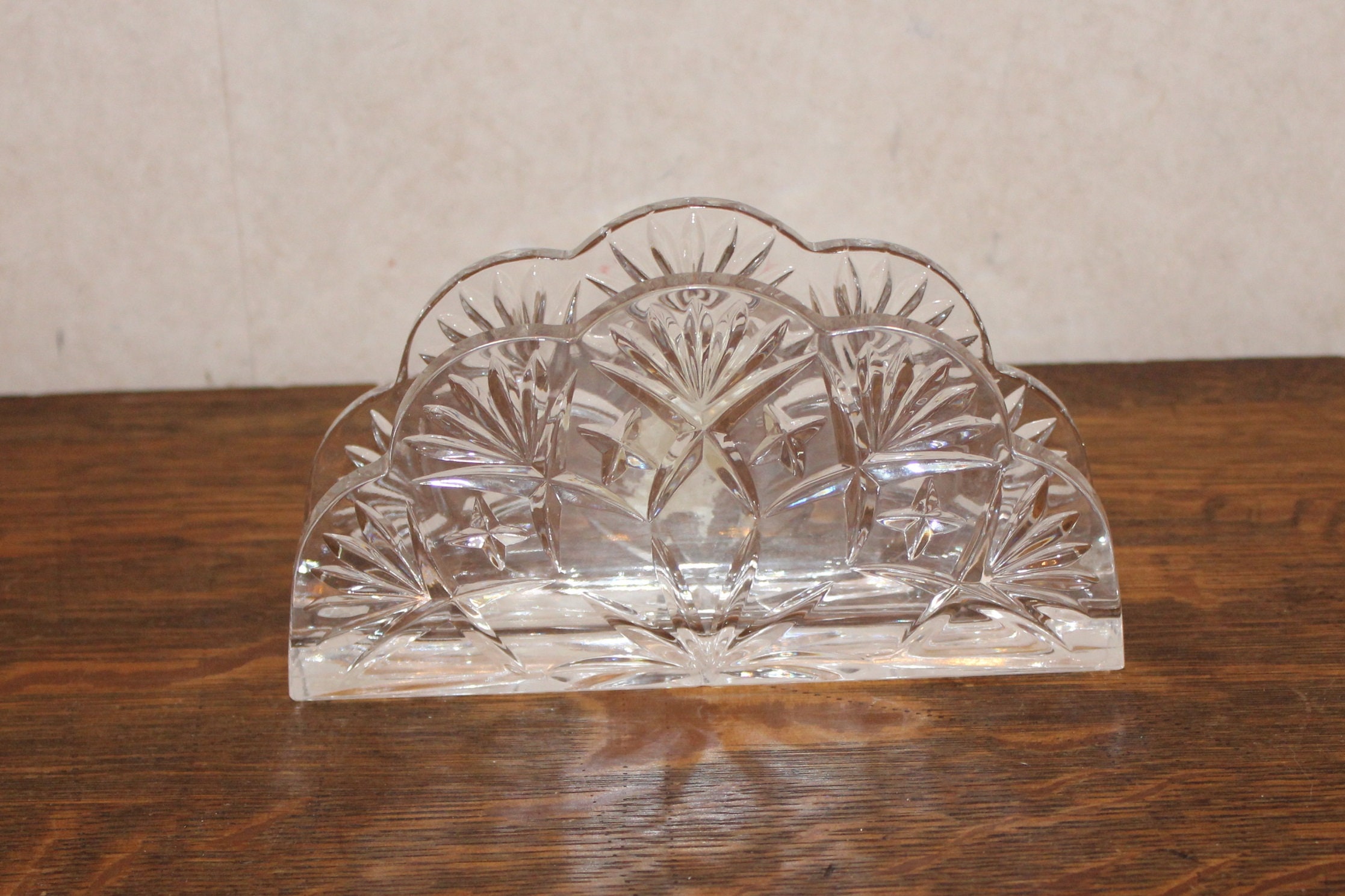 Lead Crystal Glass Napkin Holder Poland Etsy