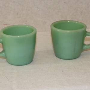 Vintage Fire King Jadeite Heavy Coffee Cups - Set of 2