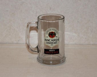 Bacardi Oakheart Spiced Rum Glass Mug Stein