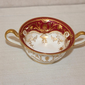 Vintage Wedgwood Red and Gold Cream Soup Bowl