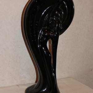 Vintage Royal Haeger Pottery Black Statue Art Deco Woman