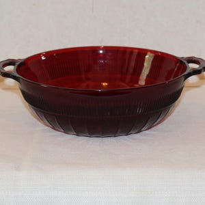Vintage Anchor Hocking Ruby Red Coronation Large Bowl